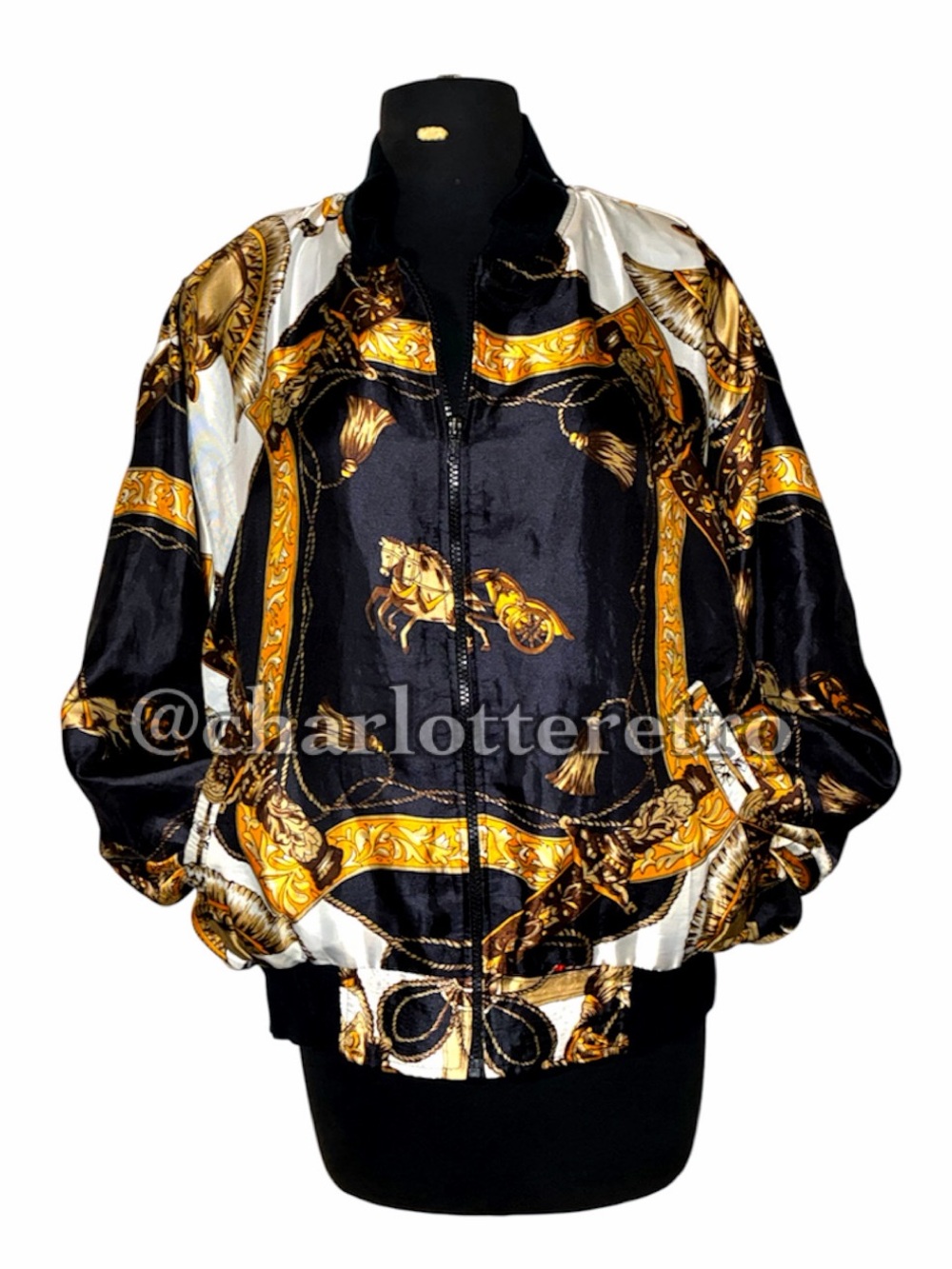 80s vtg MODA INT’L Equestrian Bomber Jacket